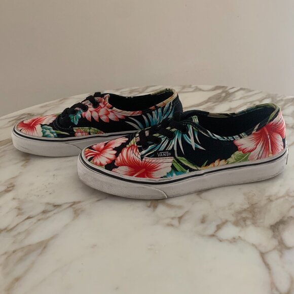 Vans Kids Hawaiian Floral Hibiscus Palm Print Sneakers - Picture 3 of 6